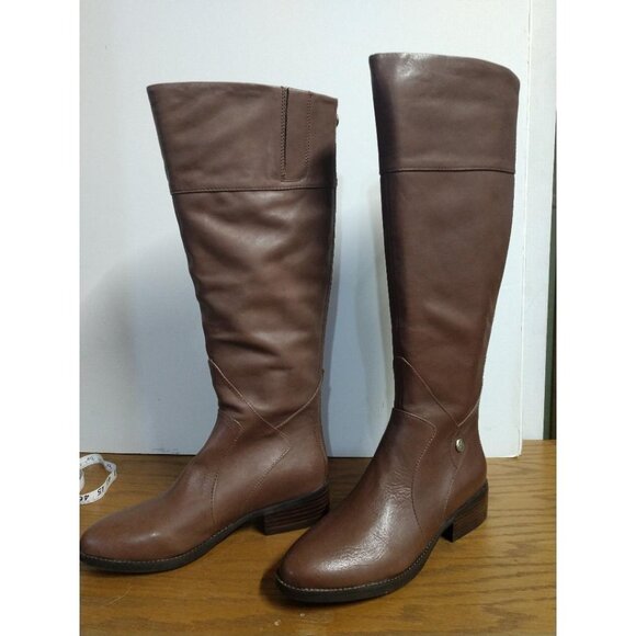 Sole Bound By Baretraps Dreia Womens Brush Brown Leather Knee-High Boots Size 9M - Picture 7 of 11
